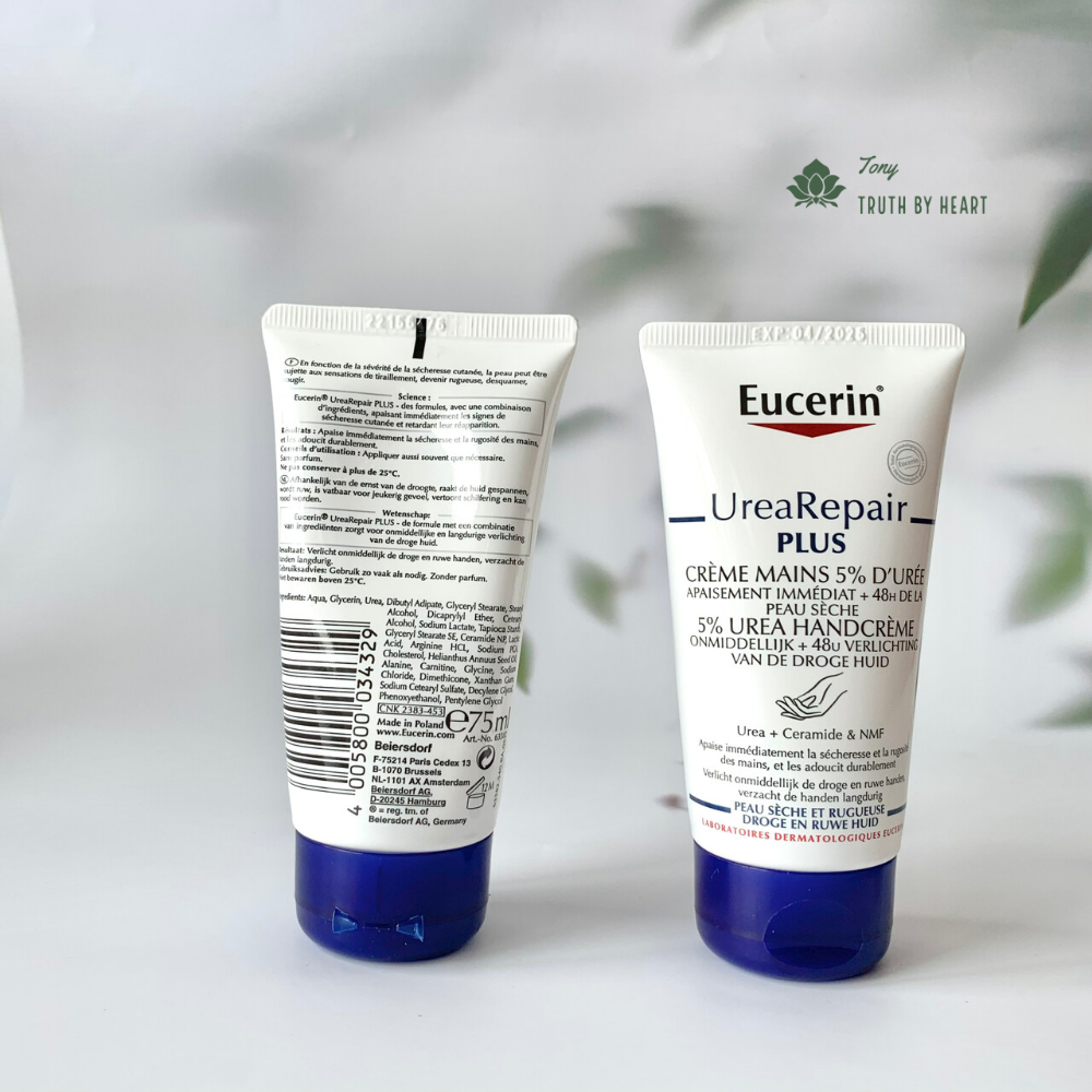 Kem nẻ dưỡng da tay siêu mềm mại EUCERIN UreaRepair PLUS 5% không gây nhờn rít 75ml