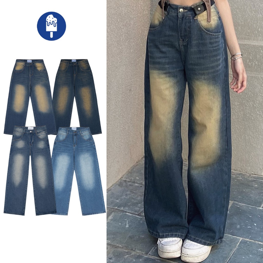 Quần Jean Cạp cao Ống Rộng tôn dáng form unisex brand Calem.Club chính hãng