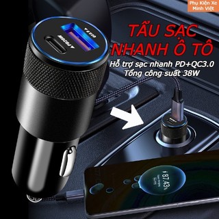 Tẩu Sạc Ô Tô , Tẩu Sạc Nhanh Ô Tô PD + QC3.0 Chất Liệu Hợp Kim Cao Cấp