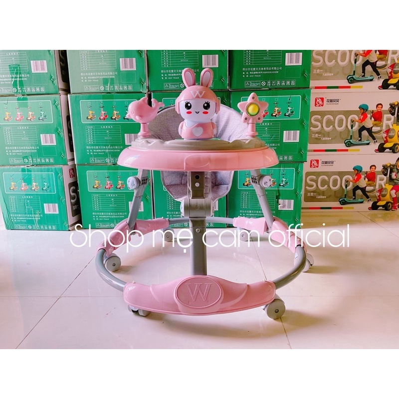 XE TRÒN TẬP ĐI CON THỎ CÓ NHẠC, CÓ TAY CẦM,LÓT CHÂN,BÀN ĂN DẶM 1