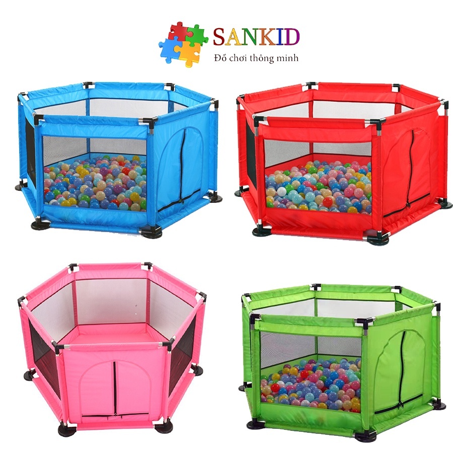 Quây bóng lều chơi bóng cho bé, Nhà bóng cho bé khung inox tặng kèm 10 bóng sn