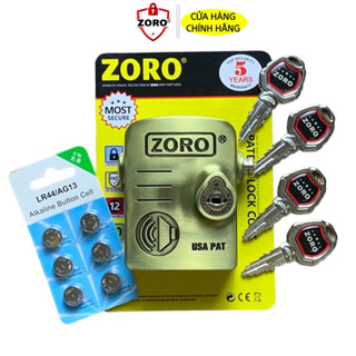 Ổ khóa chụp pat cửa báo động chống trộm ZORO chìa kiếm màu vàng đồng,chống cắt khoen cửa