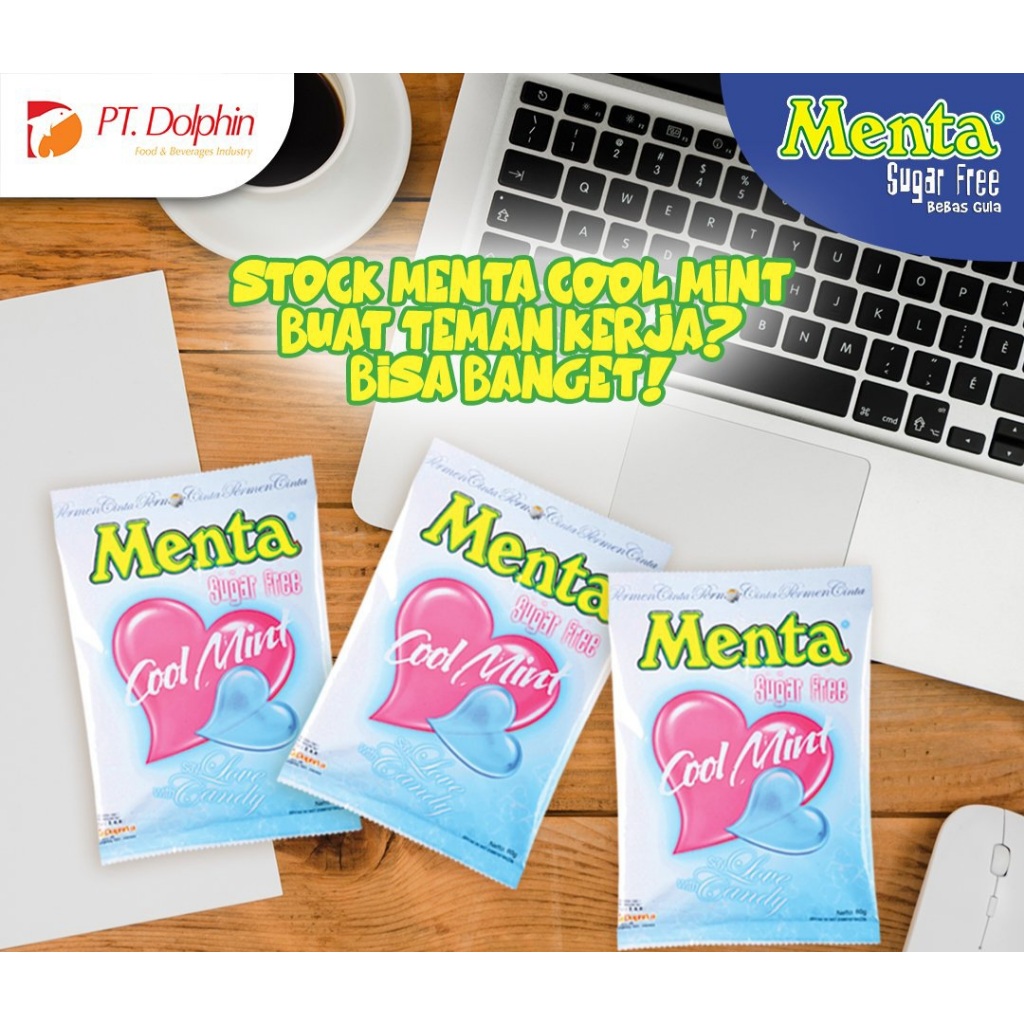 Kẹo bạc hà the mát ăn kiêng không đường  Menta gói 60gr 50 viên