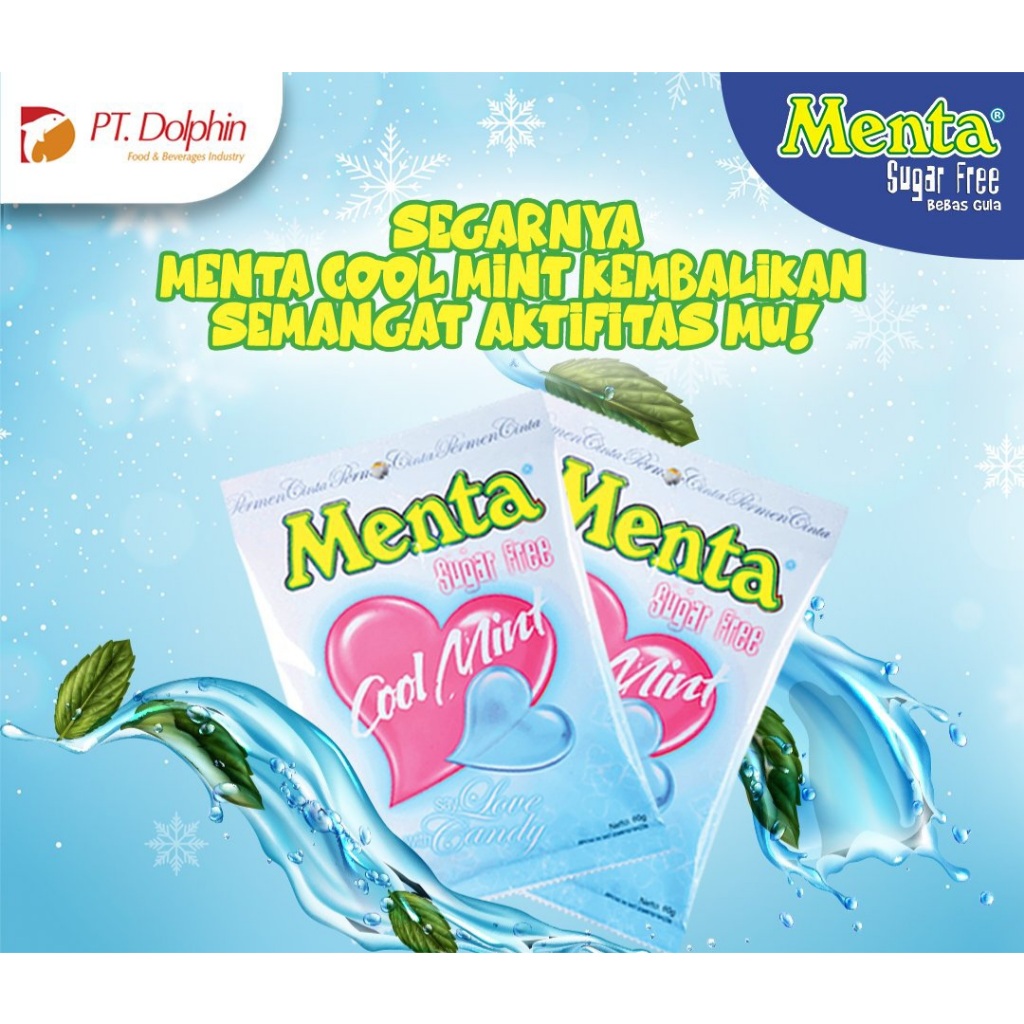 Kẹo bạc hà the mát ăn kiêng không đường  Menta gói 60gr 50 viên