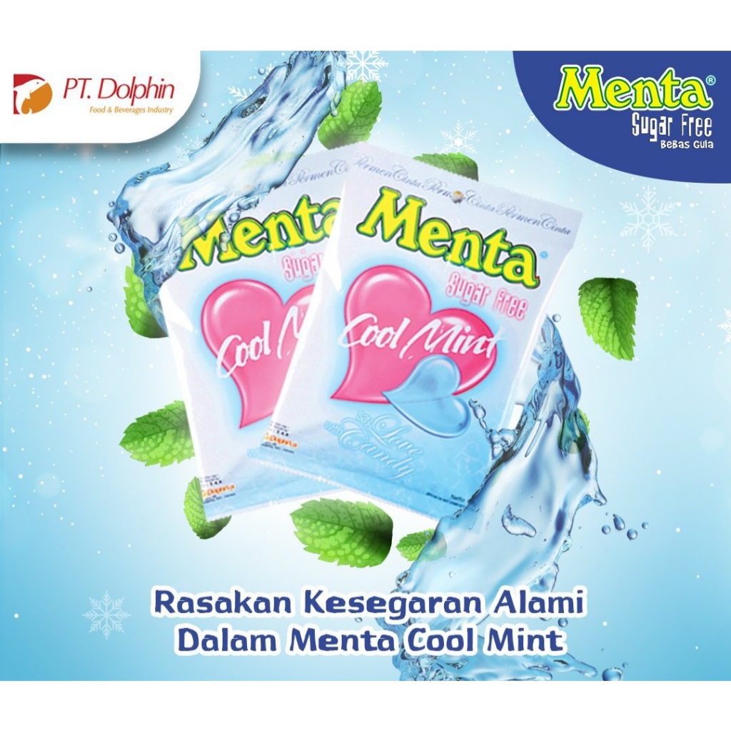 Kẹo bạc hà the mát ăn kiêng không đường  Menta gói 60gr 50 viên