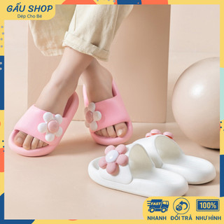 Dép lê cho bé gái 2-6 tuổi đế dầy siêu êm họa tiết hoa dễ thương