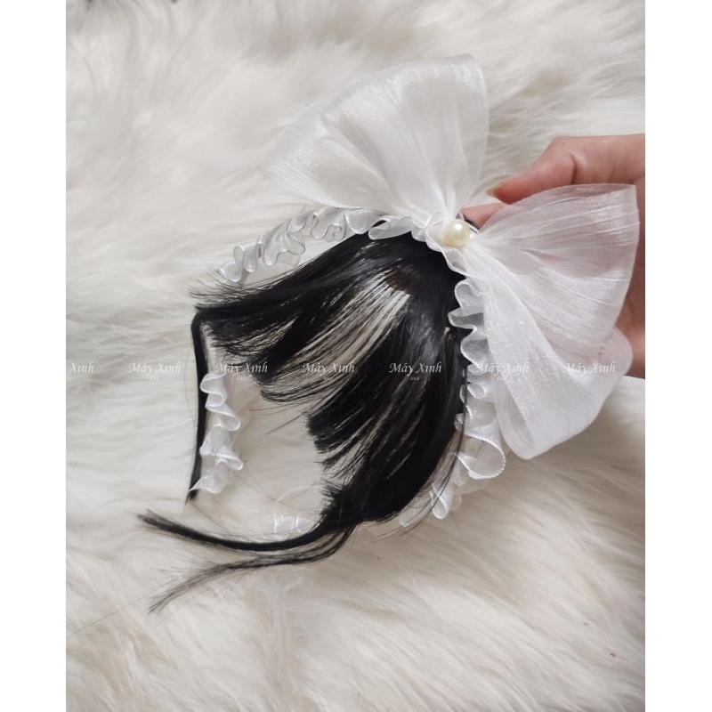 Băng đô cài tóc kèm búi nơ xinh cho bé