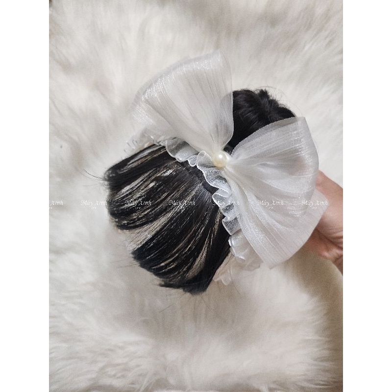 Băng đô cài tóc kèm búi nơ xinh cho bé