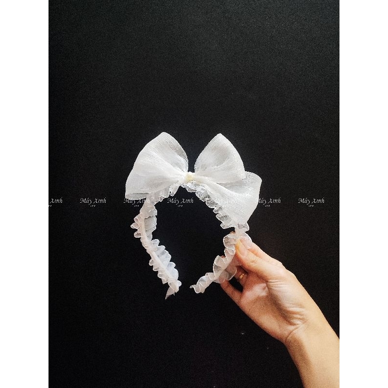 Băng đô cài tóc kèm búi nơ xinh cho bé