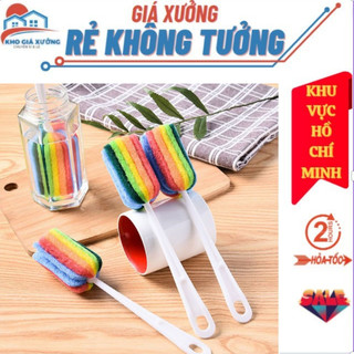  Cây cọ rửa ly, cốc, bình sữa - cán tay cầm dài - có móc treo tiện lợi - tạo bọt dễ dàng làm sạch