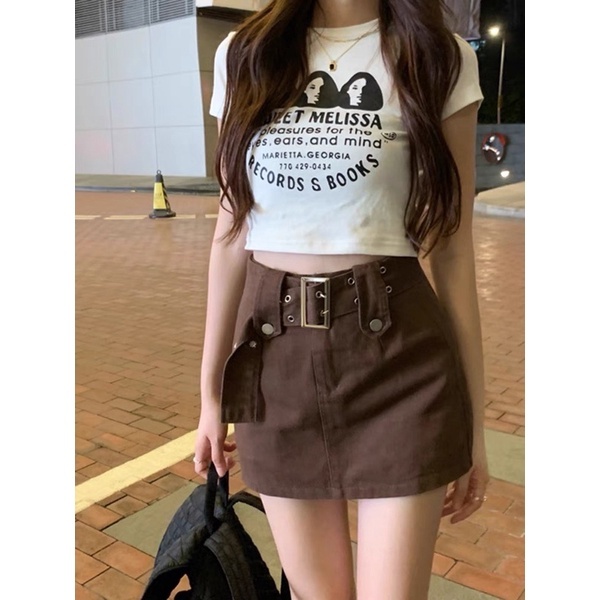 Chân Váy Kaki Chữ A Lưng Cao Kèm Belt 4 Màu Độc Đáo - Chuly