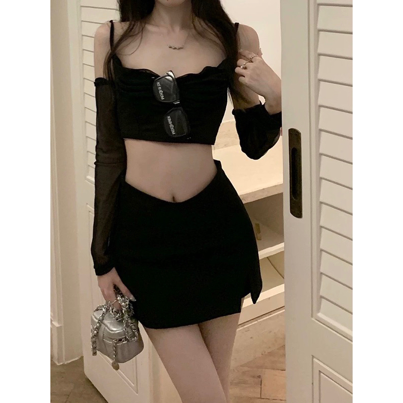 Chân Váy Ngắn Cony Xẻ Đùi Lưng Thấp Form Ôm - Chuly