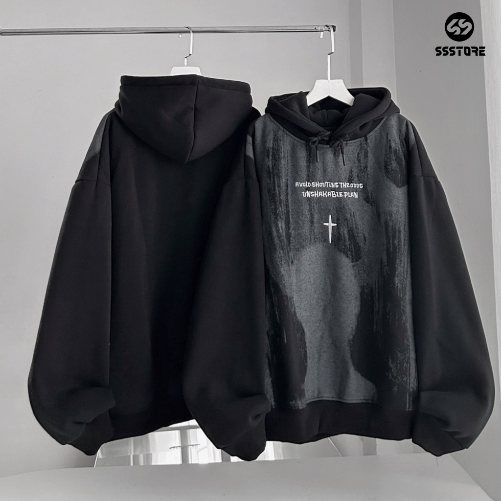 Áo Hoodie nỉ chữ thập loBq bo chun unisex _SSSTore