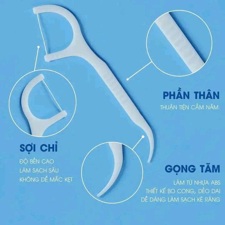Tăm Chỉ Nha Khoa  Hộp 60 Cái Trắng Cao Cấp