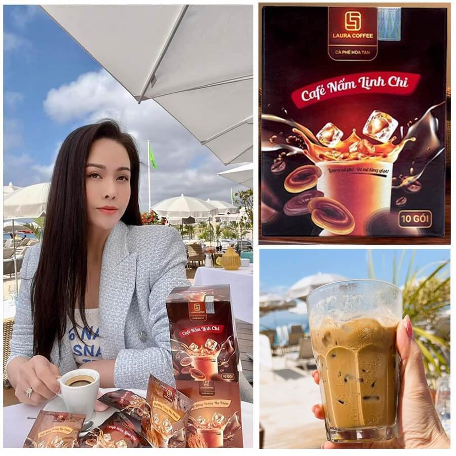 Cà phê Nhật Kim Anh, Cà phê Nấm Linh Chi, Cà phê Đông Trùng Hạ Thảo hộp 10 gói thơm ngon đậm đà - Mỹ Phẩm Uyên Nhi