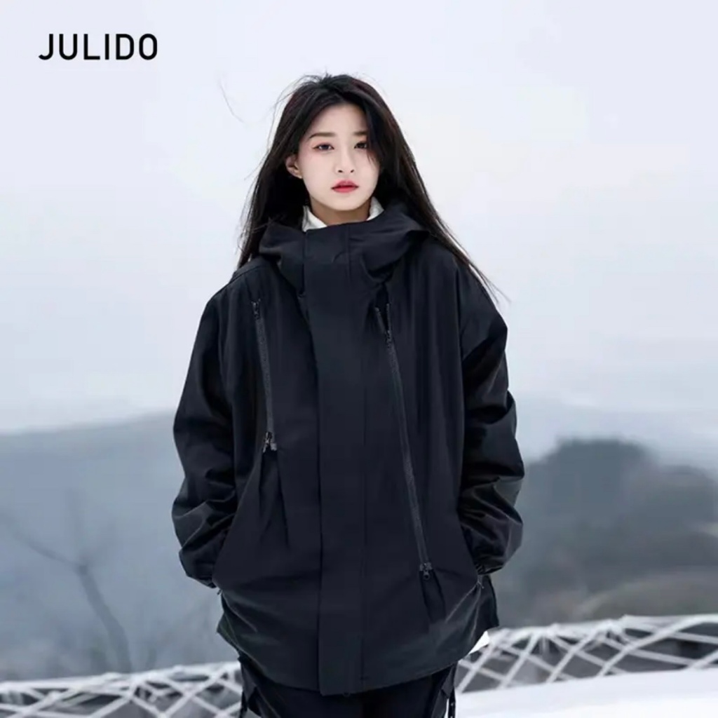 Áo khoác, áo khoác gió JULIDO cao cấp hai khóa trắng bạc mùa dông cho nam nữ
