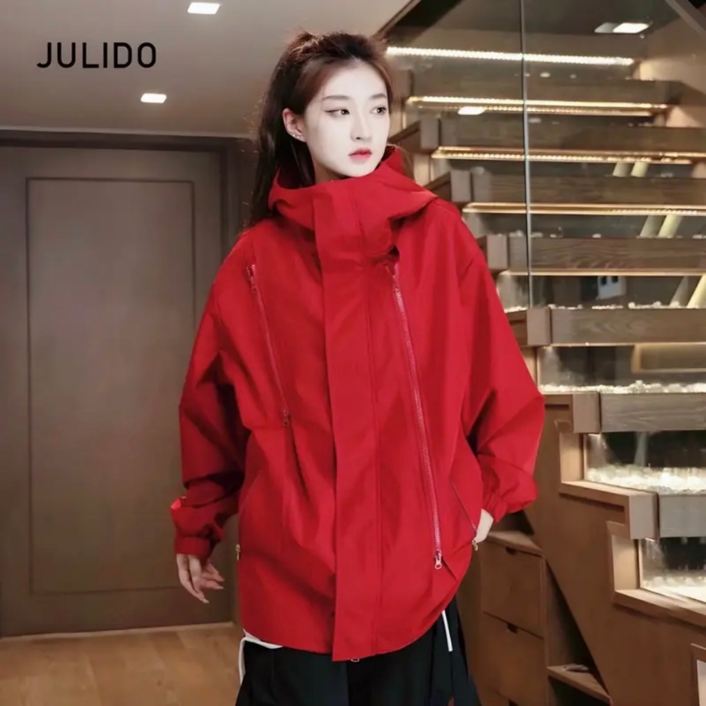 Áo khoác, áo khoác gió JULIDO cao cấp hai khóa trắng bạc mùa dông cho nam nữ