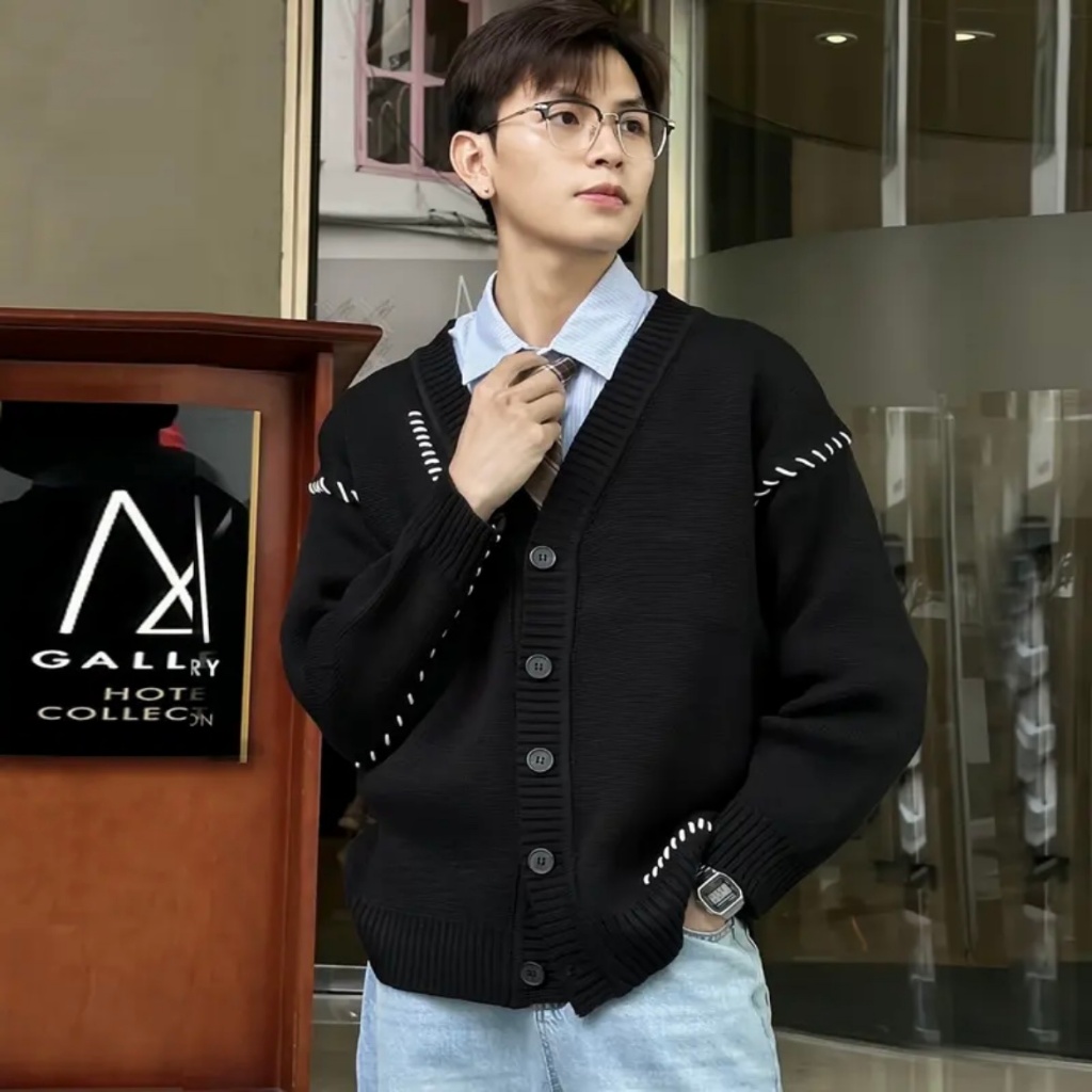 Áo khoác, áo khoác cardigan len unisex sunset form hàn quốc the slick way