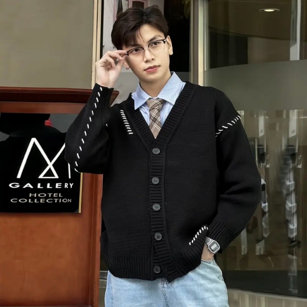 Áo khoác, áo khoác cardigan len unisex sunset form hàn quốc the slick way