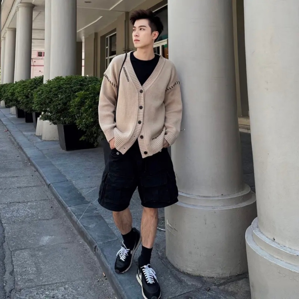 Áo khoác, áo khoác cardigan len unisex sunset form hàn quốc the slick way