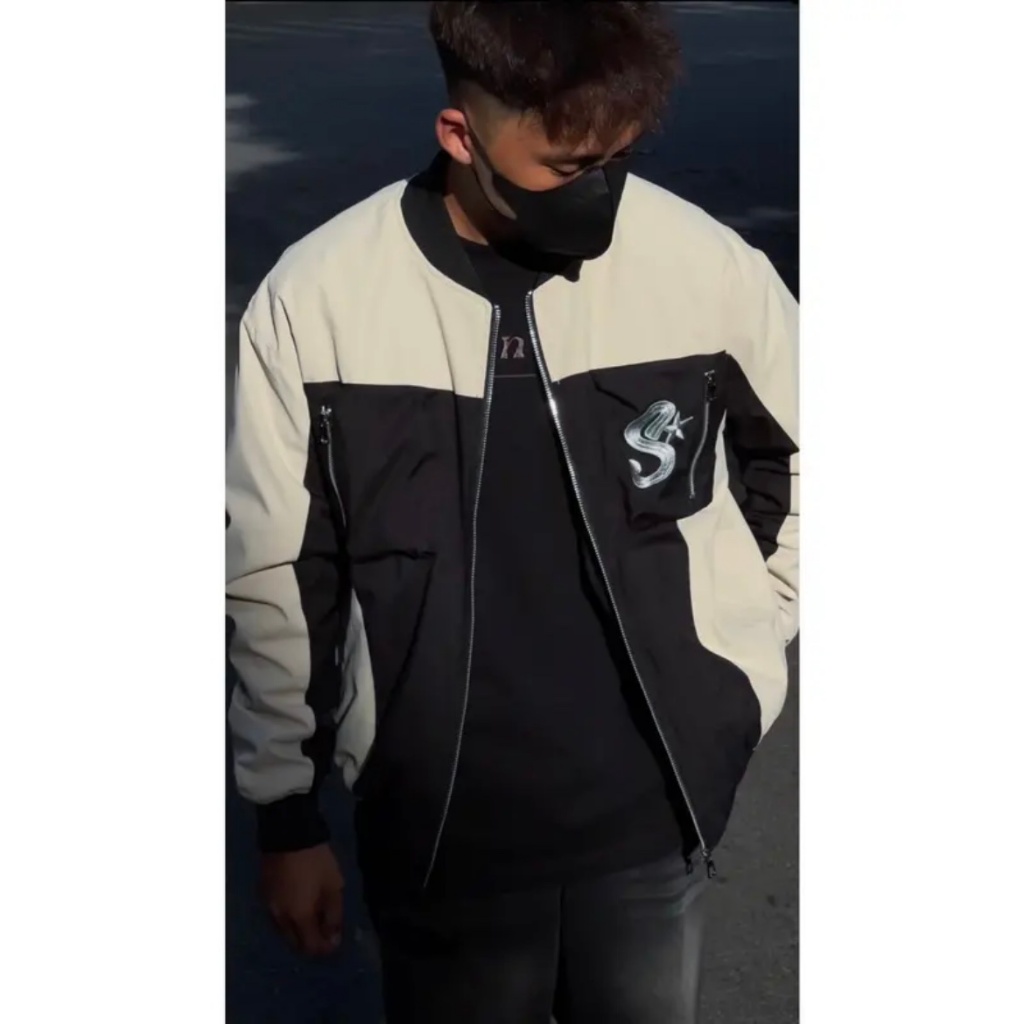 Áo khoác, áo khoác bomber varsity syntee chất gió ép trần phao quả trám nam nữ