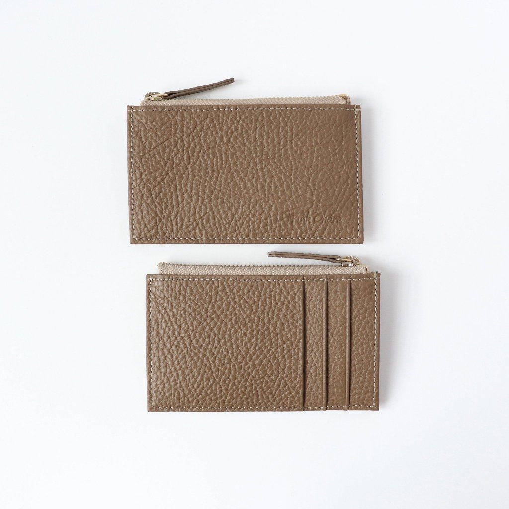 Ví đựng thẻ card, ví tiền xu Chico có khóa kéo da bò thật - Pink Ohara Leather