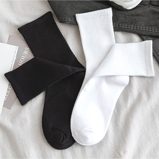 Vớ Trơn Cổ cao thời trang trắng & đen