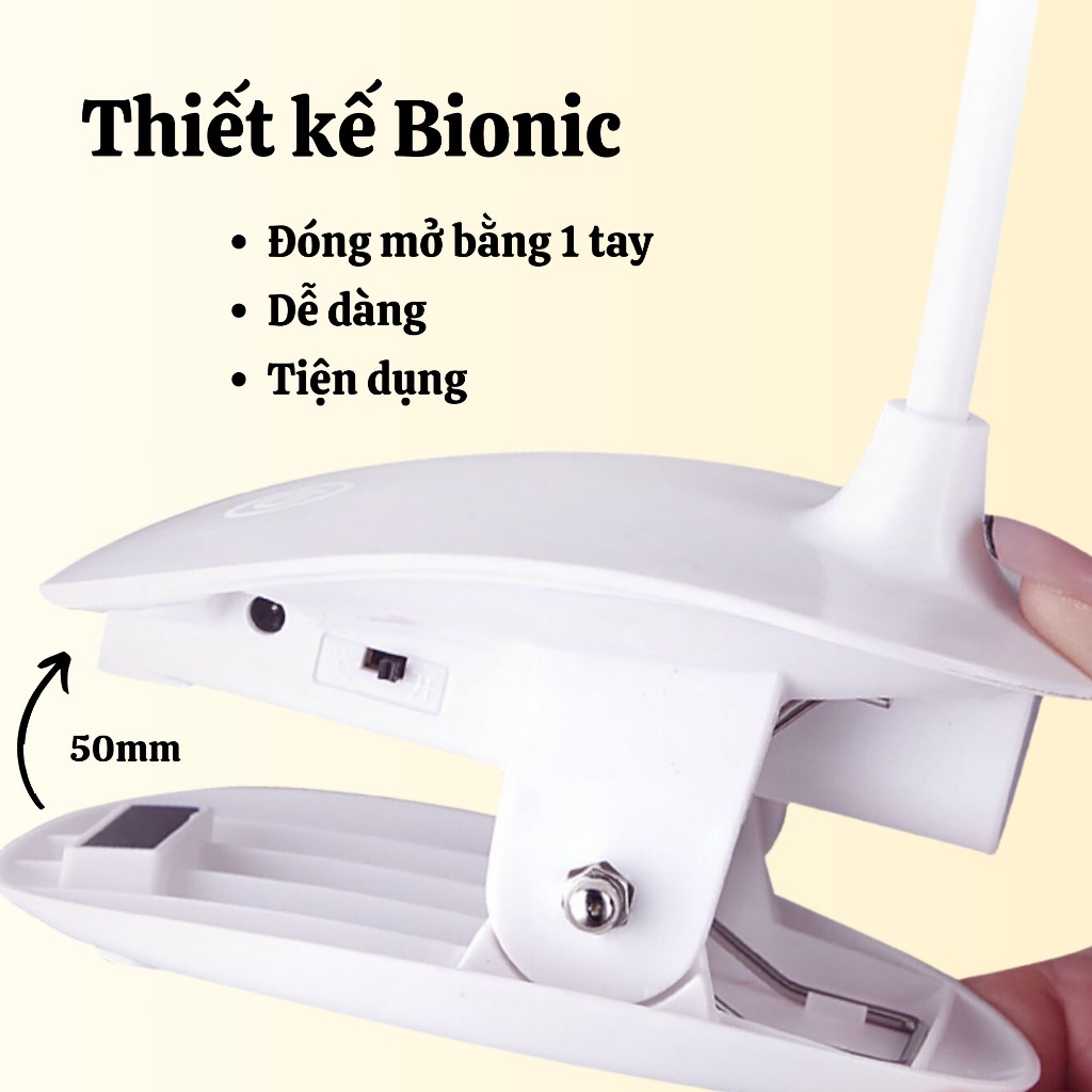 Đèn Bàn Học Wasabi Kẹp Bàn Đọc Sách Đa Năng