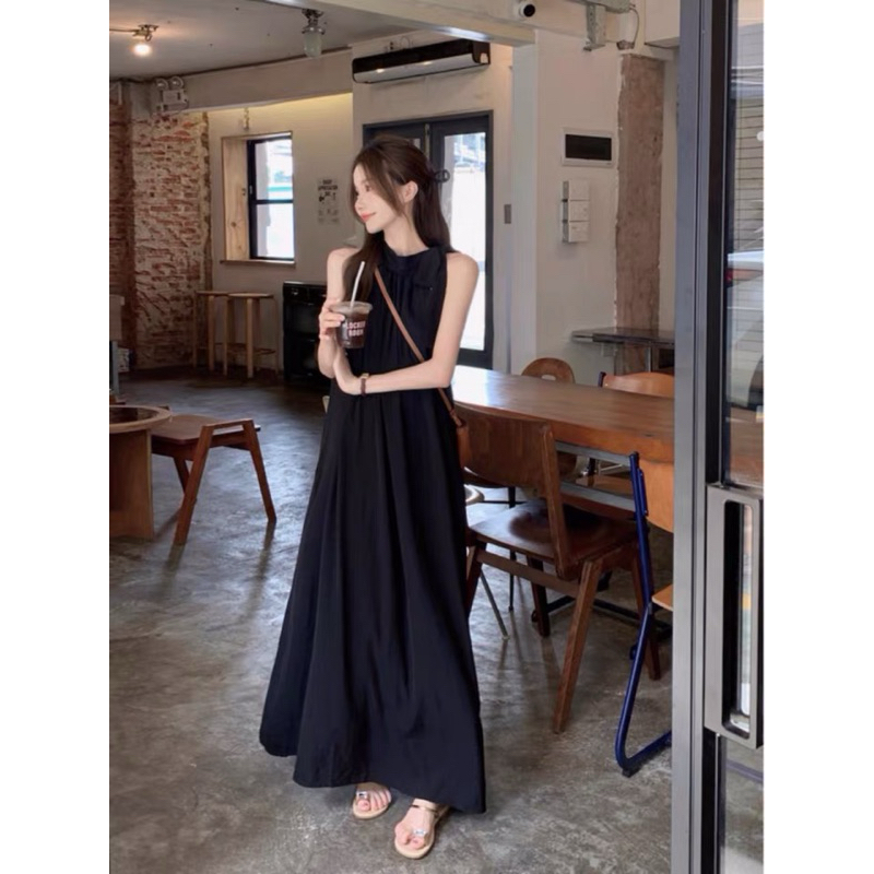𝗺𝗶𝗲 𝘀𝘁𝘂𝗱𝗶𝗼 - Đầm dài dáng rộng khoét tay buộc dây nơ vai