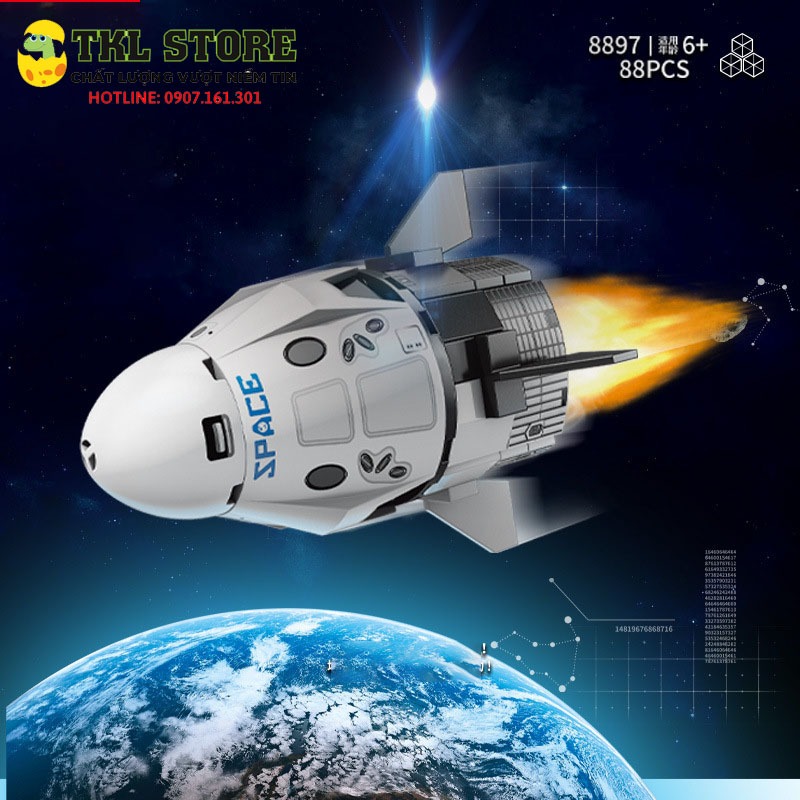 Đồ chơi trẻ em, bộ đồ chơi lắp ráp hình tên lửa, tàu con thoi, trạm không gian - TKL STORE