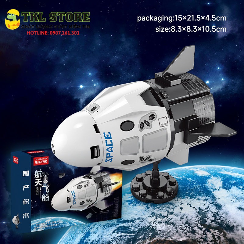 Đồ chơi trẻ em, bộ đồ chơi lắp ráp hình tên lửa, tàu con thoi, trạm không gian - TKL STORE