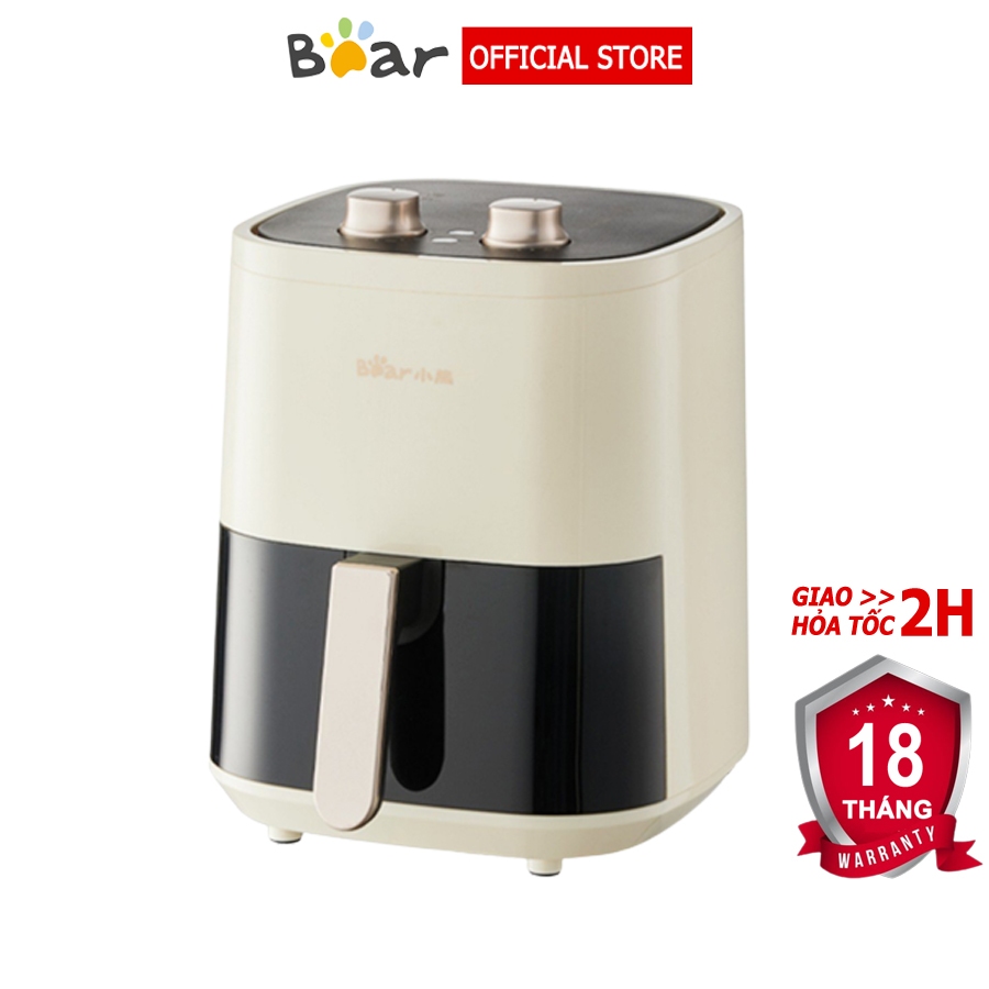 Nồi chiên không dầu 4.5L Bear QZG-E12H9 công nghệ nhiệt đối Lưu 360 độ – Hàng chính hãng bảo hành 6-18 tháng