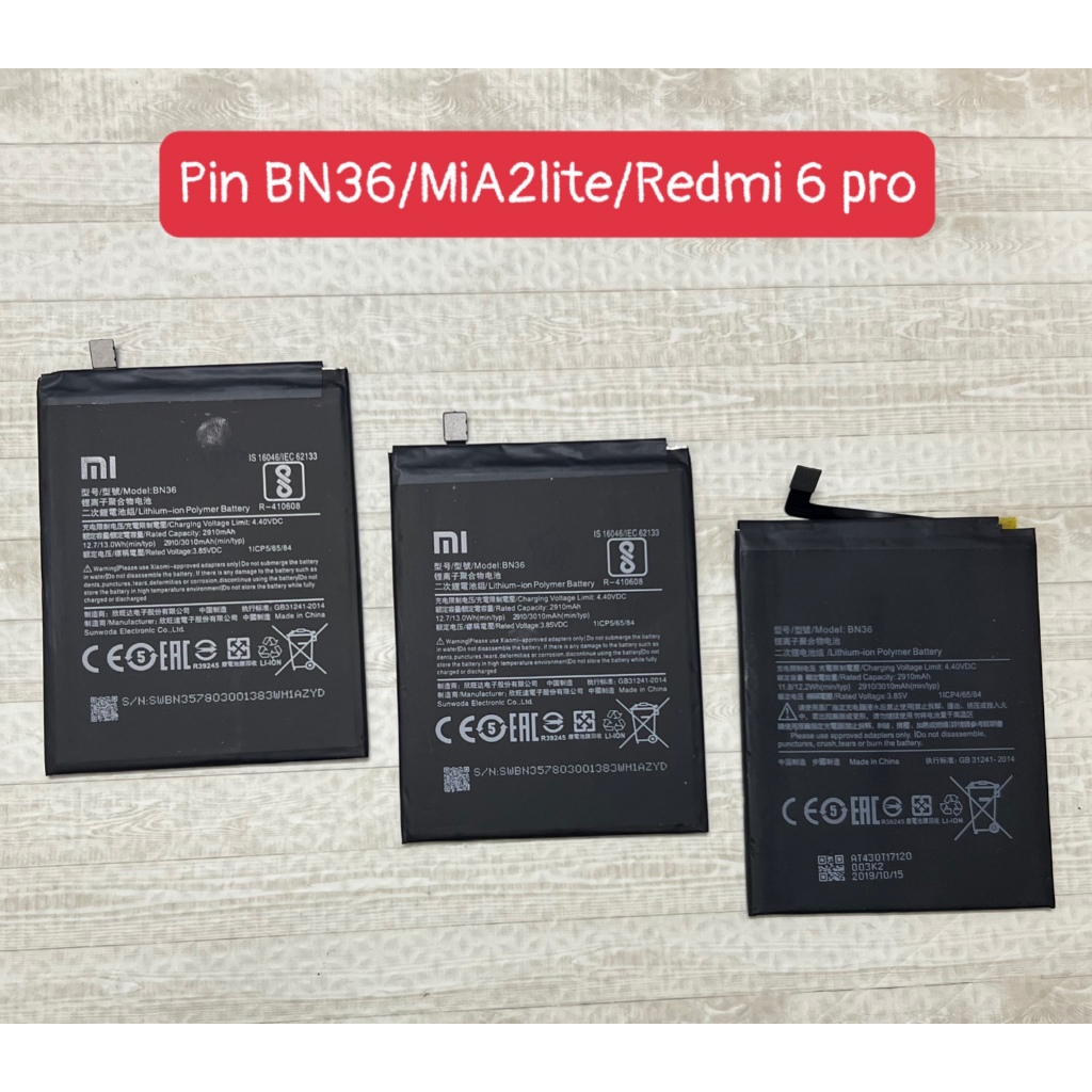 Pin BN36/MiA2 lite/Redmi 6 pro Xiaomi