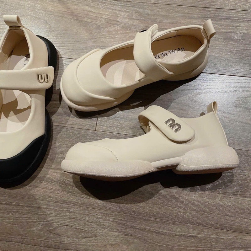 Giày Búp Bê Mũi Tròn Khoá Miu Quai Dán Chuẩn Cao Cấp Êm Đẹp