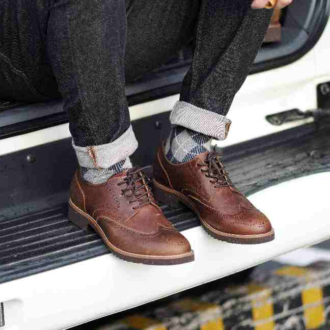 Giày Derby BROGUE da sáp, giày tây thanh lịch Vintage thương hiệu TONKIN