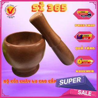 Bộ chày giã cối gỗ cao cấp Bộ chày cối gỗ hình lu tiện dụng trong nhà bếp 14CM