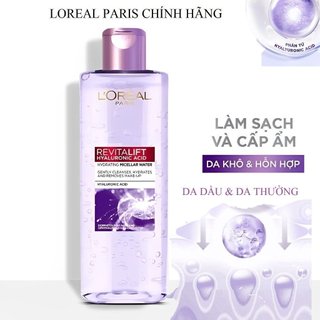 Nước Tẩy Trang LOREAL tím 400ml, dành cho da dầu mụn, da khô, da nhạy cảm