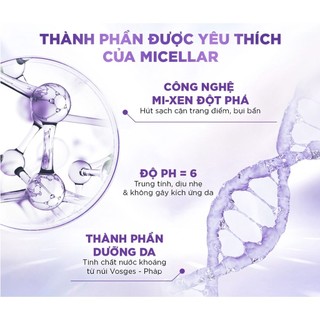 Nước Tẩy Trang LOREAL tím 400ml, dành cho da dầu mụn, da khô, da nhạy cảm