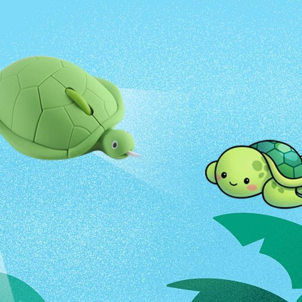 Chuột Máy Tính Có Dây 1600DPI Hình Chú Rùa Dễ Thương