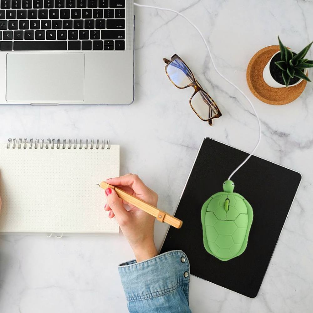 Chuột Máy Tính Có Dây 1600DPI Hình Chú Rùa Dễ Thương