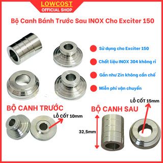Bộ canh bánh trước, sau bằng Inox 304 gắn cho Exciter 150