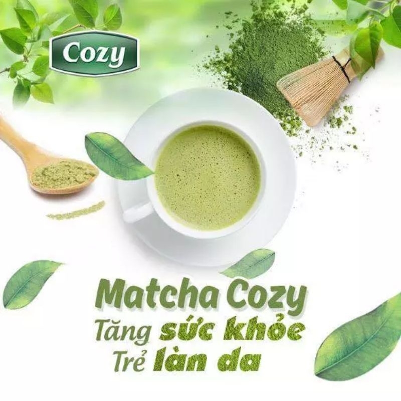 Trà sữa Matcha Cozy hộp 10gói - Trà sữa Macha hòa tan Cozy DATE MỚI