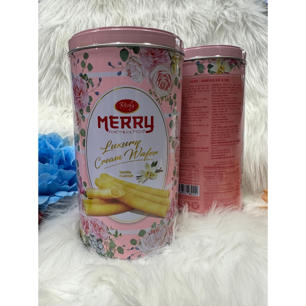 Bánh kem quế lon Merry hương vani 208g