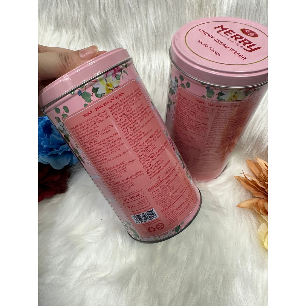 Bánh kem quế lon Merry hương vani 208g
