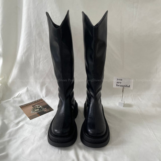 Giày Boot cổ cao mũi tròn Pong Shoes- Full Box- Mã 1634