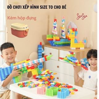 Đồ chơi xếp hình lắp ráp ghép lego size lớn cho bé tặng kèm hộp xinh phù