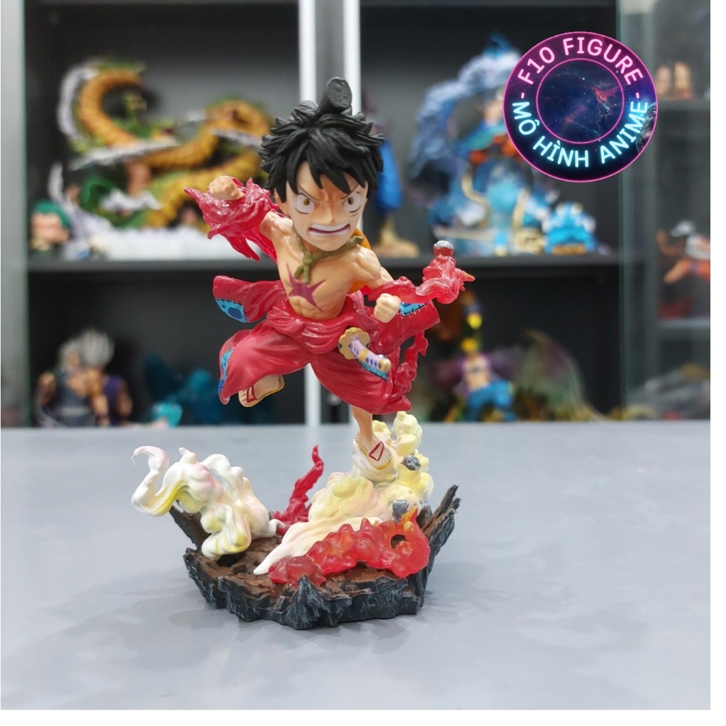 Mô hình Luffy chibi đấm hiệu ứng đẹp - Mô hình One Piece Luffy cao 13 cm