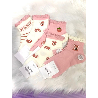 Set 5 đôi tất, đôi vớ nhiều màu, nhiều mẫu, cổ thấp, cổ vừa, cổ cao cho nữ