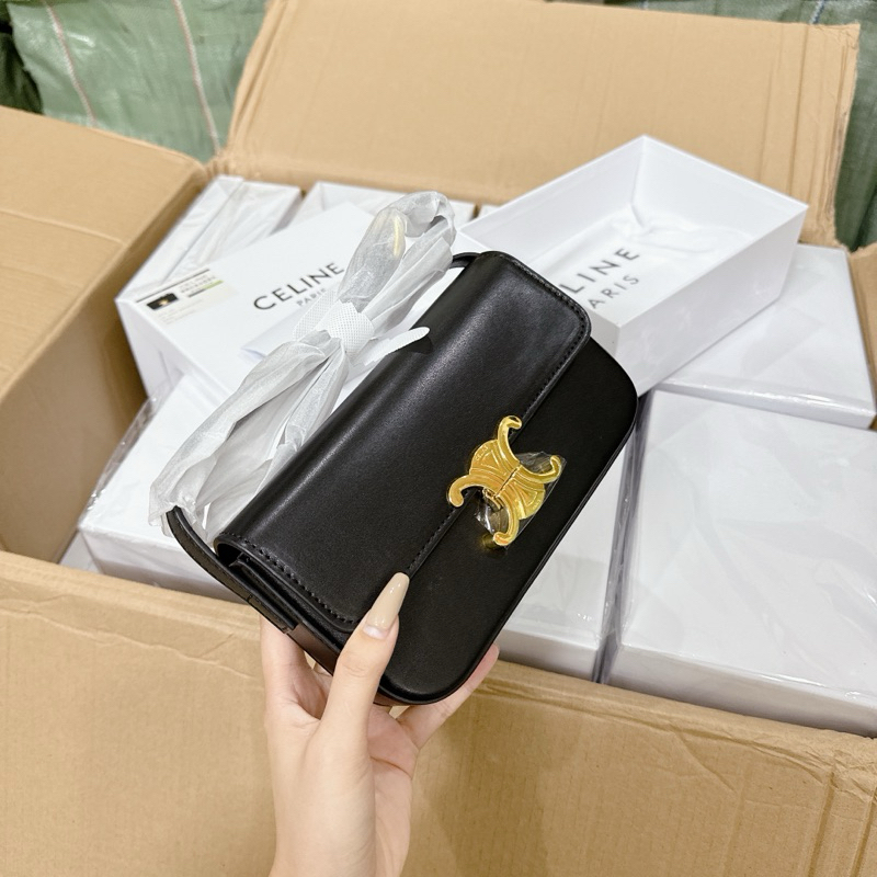 0308# Túi xách nữ da trơn khóa vàng fullbox