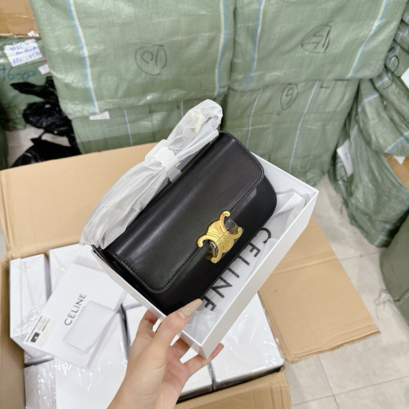 0308# Túi xách nữ da trơn khóa vàng fullbox